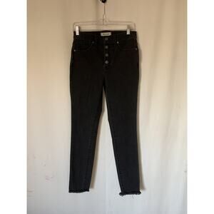 Madewell Womens Jeans 27 Black Stretch Button Fly High Rise Skinny Stretch